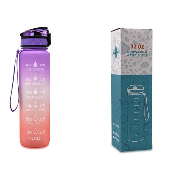 HydraTime – 1L Motivational Tritan Water Bottle | Leak-Proof & BPA-Free | Daily Hydration Tracker