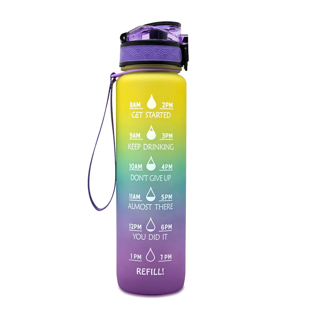 HydraTime – 1L Motivational Tritan Water Bottle | Leak-Proof & BPA-Free | Daily Hydration Tracker