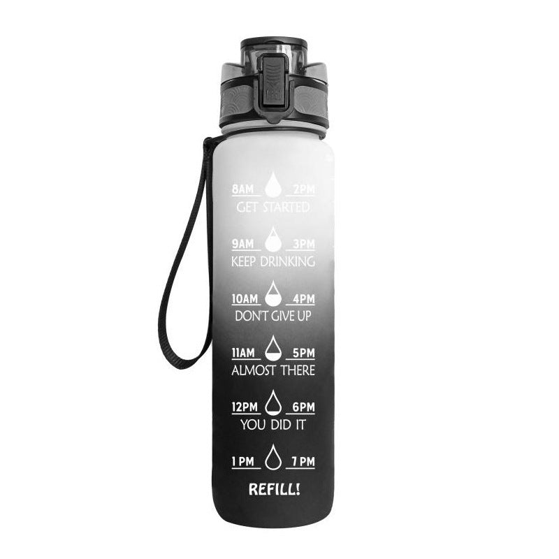 HydraTime – 1L Motivational Tritan Water Bottle | Leak-Proof & BPA-Free | Daily Hydration Tracker
