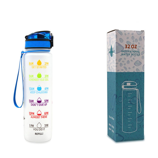 HydraTime – 1L Motivational Tritan Water Bottle | Leak-Proof & BPA-Free | Daily Hydration Tracker