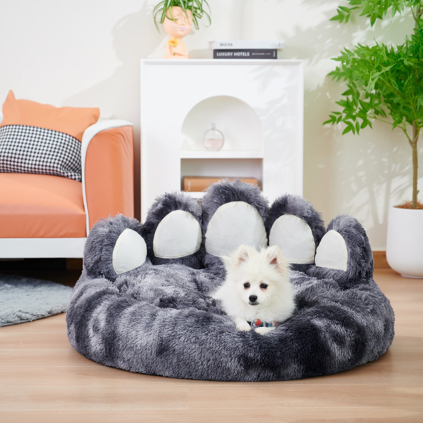 Bear Paw Plush Pet Bed – Soft & Cozy Bed for Small Dogs and Cats