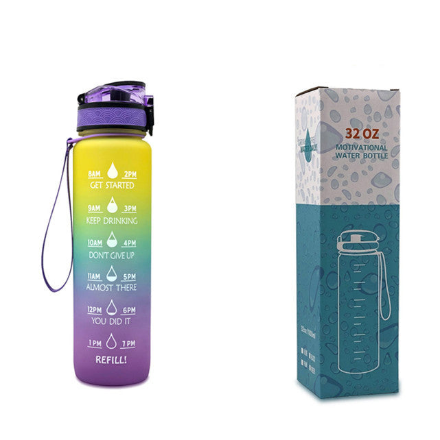 HydraTime – 1L Motivational Tritan Water Bottle | Leak-Proof & BPA-Free | Daily Hydration Tracker