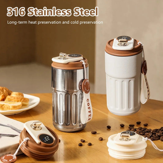 SmartTemp™ LED Thermal Bottle | 450ml Stainless Steel Insulated Flask with Temperature Display